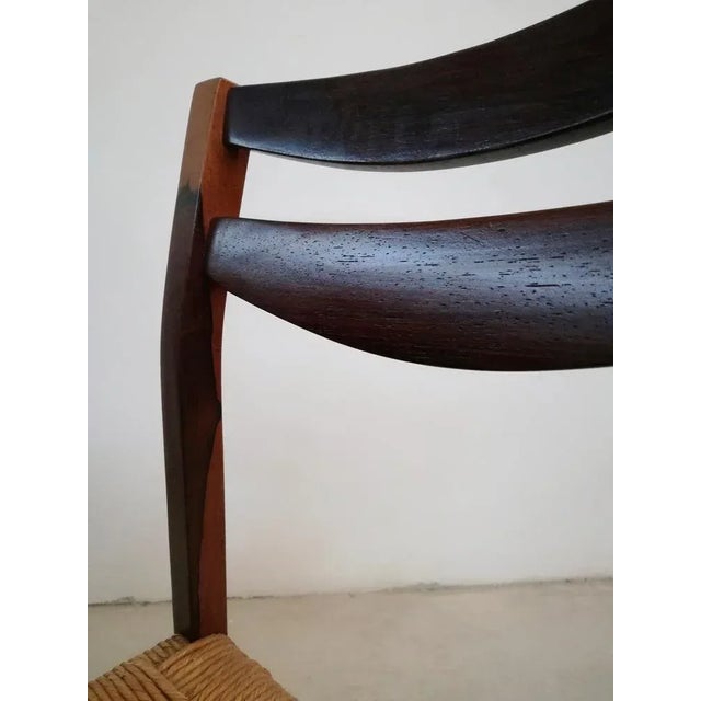 Scandinavian Style Rosewood and Straw Chairs, Set of 4 For Sale - Image 15 of 18