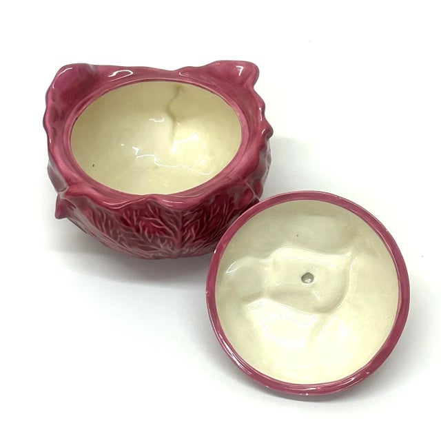 Ceramic Vintage Purple Cabbage Ceramic Lidded Tureen or Casserole Dish For Sale - Image 7 of 8