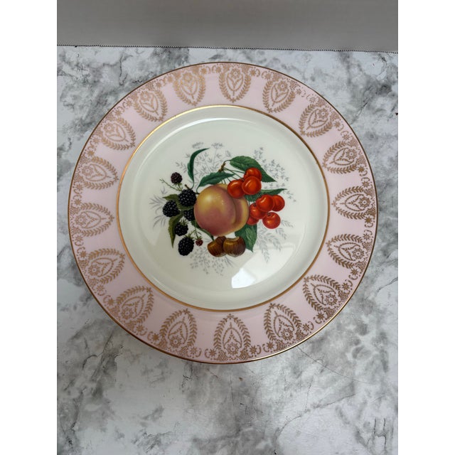 Ceramic Vintage Mixed Fruit & Floral Mixed Porcelain Ceramic Plates-Set of Four For Sale - Image 7 of 12