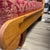 Mid-Century Sculpted Wood Bookshelf Chaise Lounge in Red & Gold Damask For Sale - Image 9 of 12