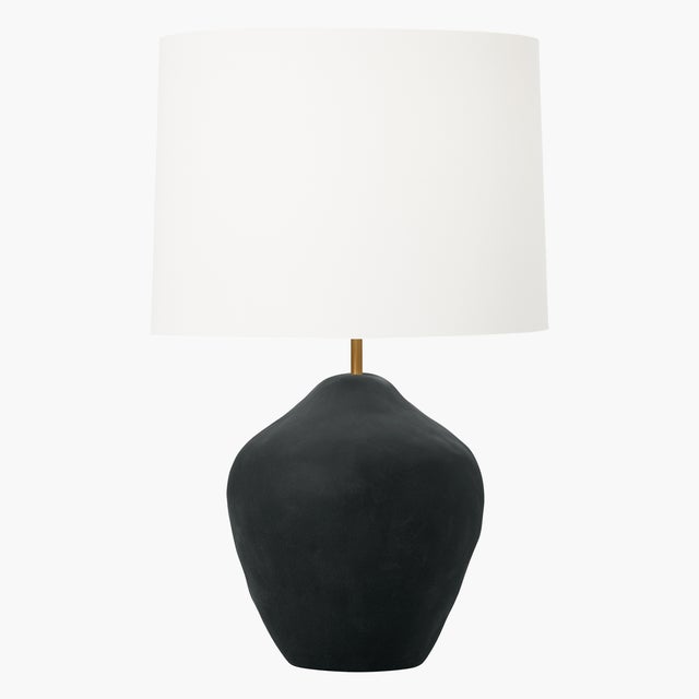 Contemporary Hable by Visual Comfort Studio Hable Cadley Table Lamp in Rough Black Ceramic For Sale - Image 3 of 7