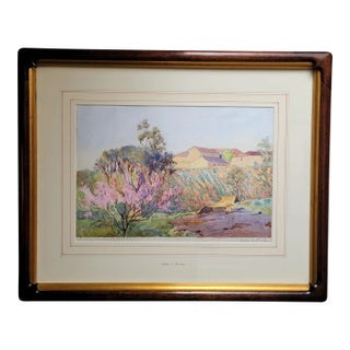 Signed Jessie E. Muntz (Great Britian, Active 1903-1924) Landscape Scene, Watercolor (Framed) For Sale