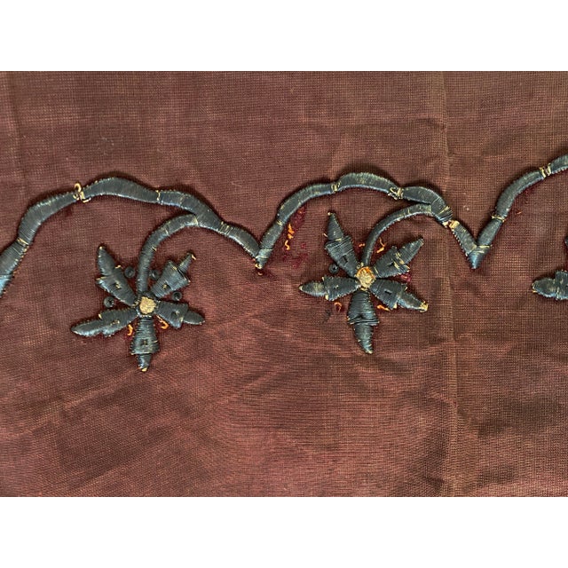 Brown Antique European Altar Cover Cloth, Silver Metallic Treads For Sale - Image 8 of 9