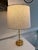 Contemporary Late 20th Century Jonathan Y Glass Triple Globe Table Lamp With Linen Drum Shade For Sale - Image 3 of 10