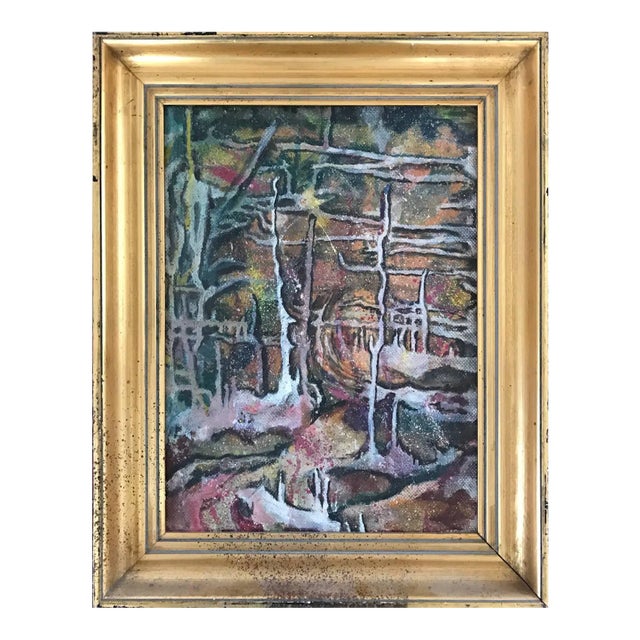 Early Mid Century Modern Abstract Painting For Sale