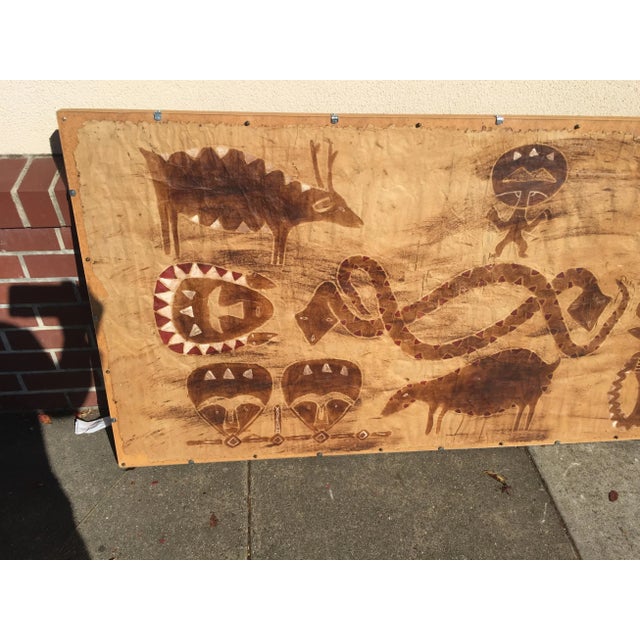 Unusual Tapa cloth made from bark cloth made in the islands of the Pacific Ocean. They were often given as gifts and are...