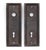 Mid 20th Century Vintage Classic Black Ceramic & Cast Iron Door Knob Set For Sale - Image 5 of 6