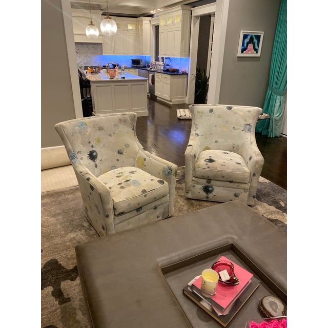 Custom Swivel Chairs - Set of 2 For Sale - Image 10 of 10