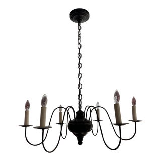 Dark Brass 6 Light Chandelier by Northeast Lantern For Sale