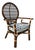 Vintage Rattan Balloon Chair With New Schumacher Cushion For Sale