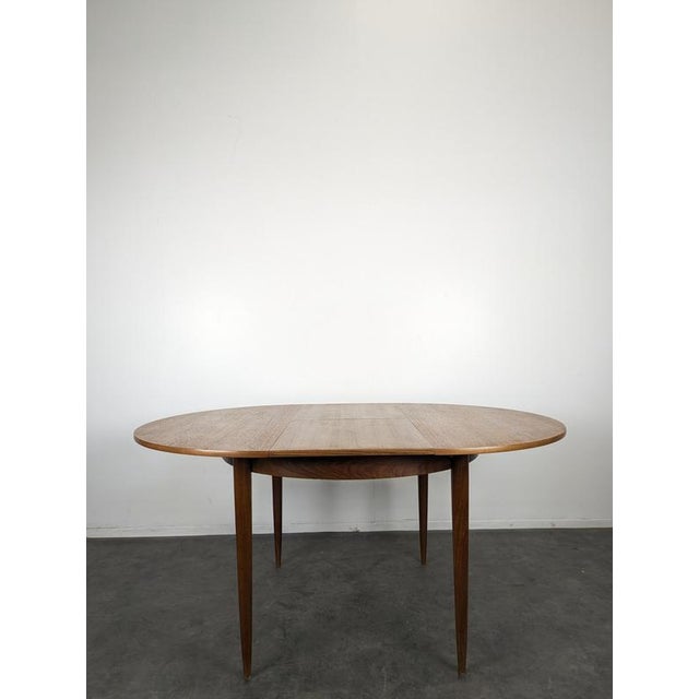 Round Extendable Walnut Table For Sale - Image 6 of 7
