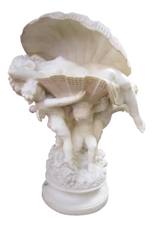 Italian Hand Carved Nude Sculptural Lamp Signed Umberto Stiaccini, 1926