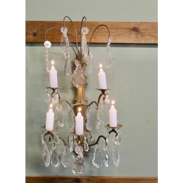 19th century French Brass Candle Wall Sconce Candelabra This is a large French 5 candle wall sconce, the sconce is...