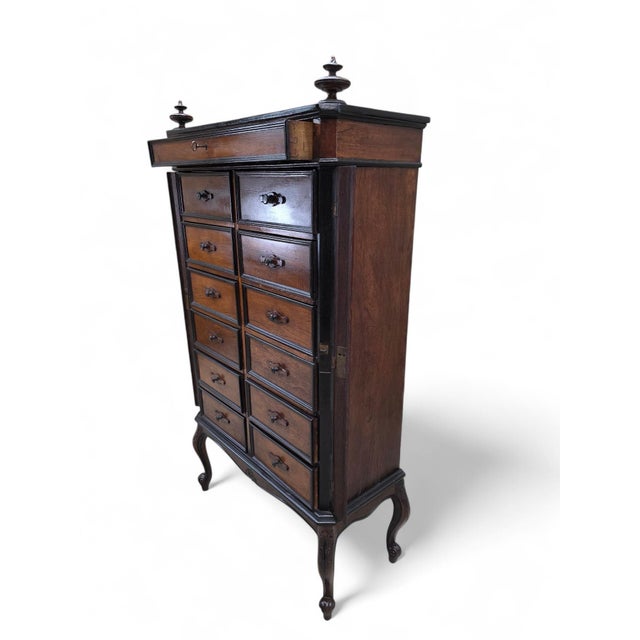 Early 20th Century Antique Lock-Side 13 Drawer Filing Cabinet With Opening Side Panel For Sale - Image 5 of 10
