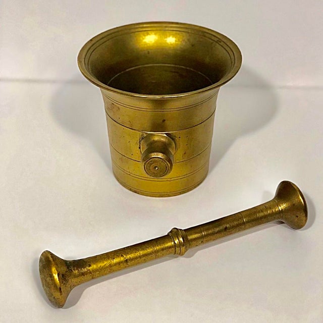 Mid 20th Century Brass Mortar and Pestle Chairish