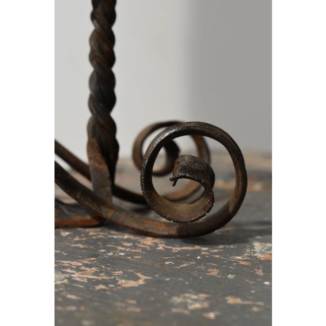 Vintage Wrought Iron Scrolling Candleholders, a Pair, Circa Mid-20th Century For Sale - Image 10 of 18