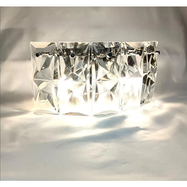 Crystal & Chrome Wall Light from Kinkeldey, 1980s For Sale - Image 6 of 12