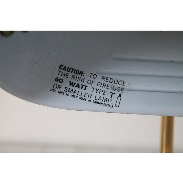 Vintage Art Deco Bankers Stainless Steel & Brass Desk Lamp For Sale - Image 10 of 12