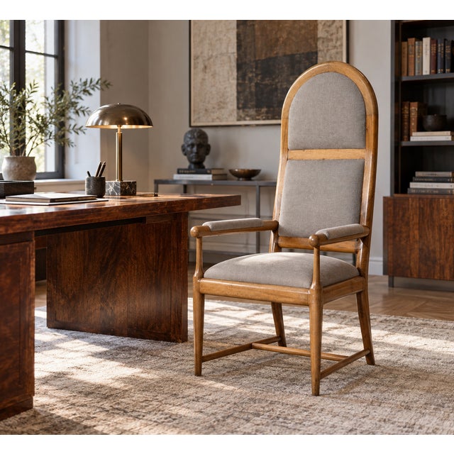 Italian High-Backed Study Chair, 1950s For Sale - Image 4 of 14