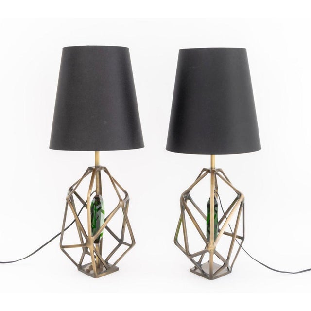 Black Koket "Gem" Table Lamps, Pair For Sale - Image 8 of 13