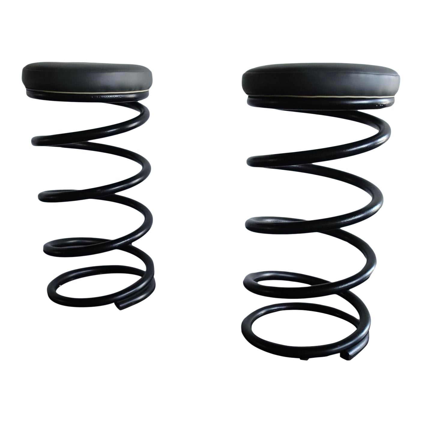 Vintage Industrial Spring Bar Stools A Pair Chairish