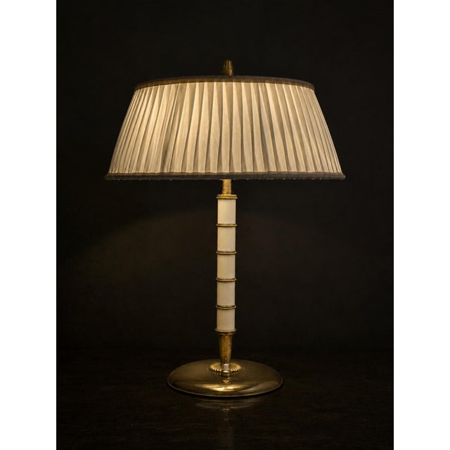 Gold Table Lamp in Brass and Trolit by Bertil Brisborg for Nordiska Kompaniet, 1940 For Sale - Image 8 of 13