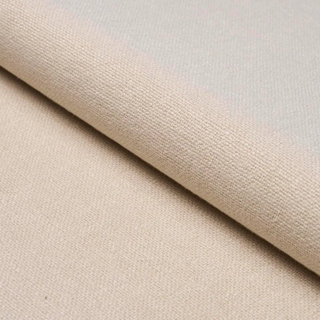 SAMPLE - Schumacher Lars Rustic Linen Fabric In Oyster For Sale