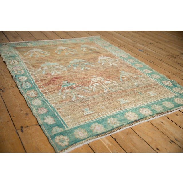 Traditional Vintage Distressed Oushak Square Rug - 3'10" x 4'9" For Sale - Image 3 of 11