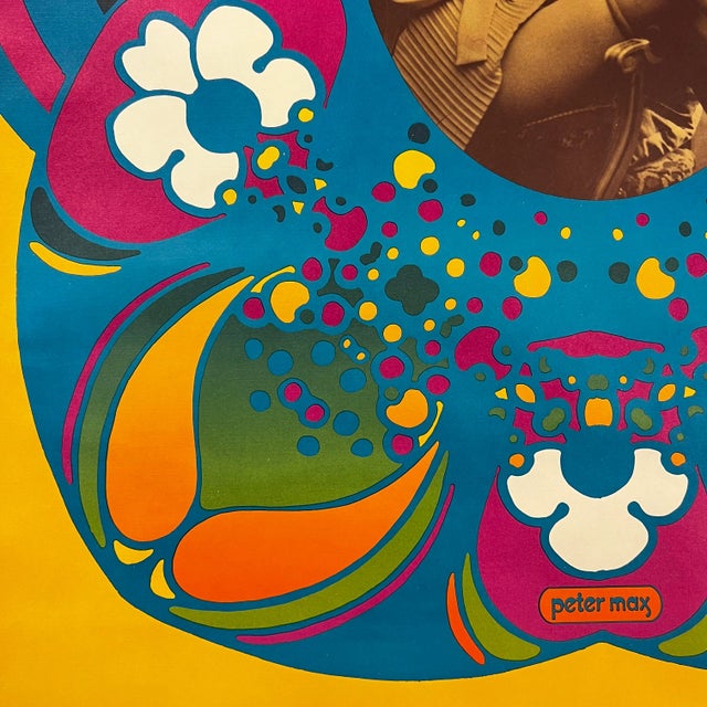 Yellow Peter Max “Flapper #5” Lithograph Poster Original For Sale - Image 8 of 12