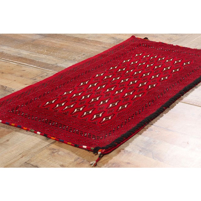 Textile Vintage Red Persian Turkoman Rug - 02'04 X 04'05 For Sale - Image 7 of 9