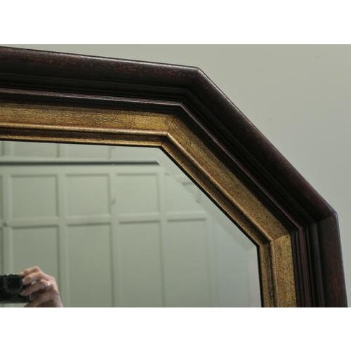 Regency Style Octagonal Black and Gilt Wall Mirror, 1990s For Sale - Image 4 of 7