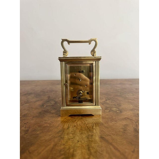 Antique Edwardian Brass Carriage Clock, 1900 For Sale - Image 4 of 5