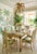 Traditional Vintage Coastal Regency Double Palm Tree Carved Wicker Bamboo Desk Dining Table For Sale - Image 3 of 9