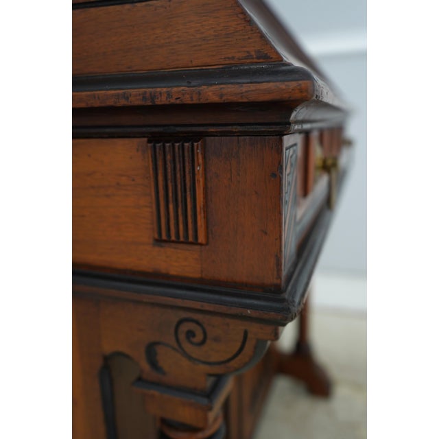 Stunning American Eastlake Victorian Walnut Secretary Desk For Sale - Image 16 of 18