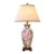 Vintage Chinoiserie Mille-Fleurs Gold Porcelain Table Lamp, Large 32” Statement Floral Lamp For Sale