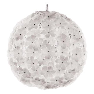 21st Century White Lotus Murano Chandelier by Fabio LTD For Sale
