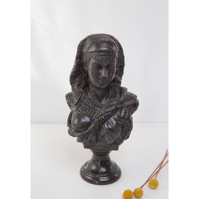 Unsigned, the bust is consistent with 19th-century European decorative Orientalism, a style highly appreciated in domestic...
