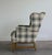 Late 20th Century Plaid Camelback Wingback Chair, Made in Usa by Cochrane For Sale - Image 4 of 6