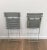 Zanotta, Grey Leather and White Lacquered Metal Folding Chairs, Italian - A Pair For Sale - Image 10 of 13