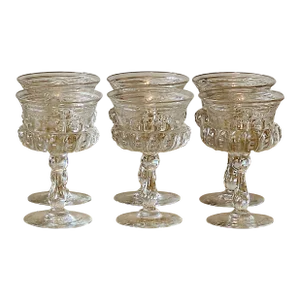 Late 19th Century Thomas Webb Rock Crystal Champagne Sherbet Coupes- Set of 6