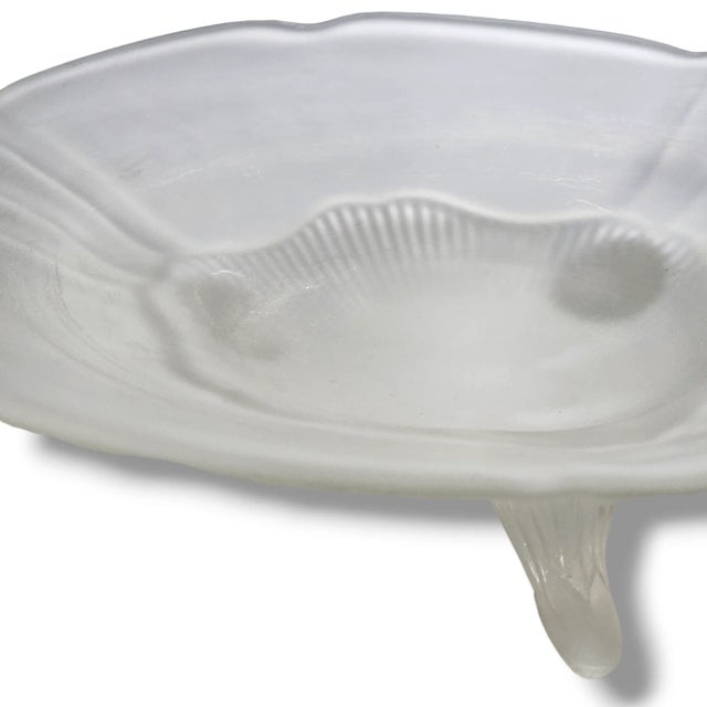 Glass Lancaster Glass Depression Era Bowl Kay's Line Satin 3 Toed Bowl For Sale - Image 7 of 13