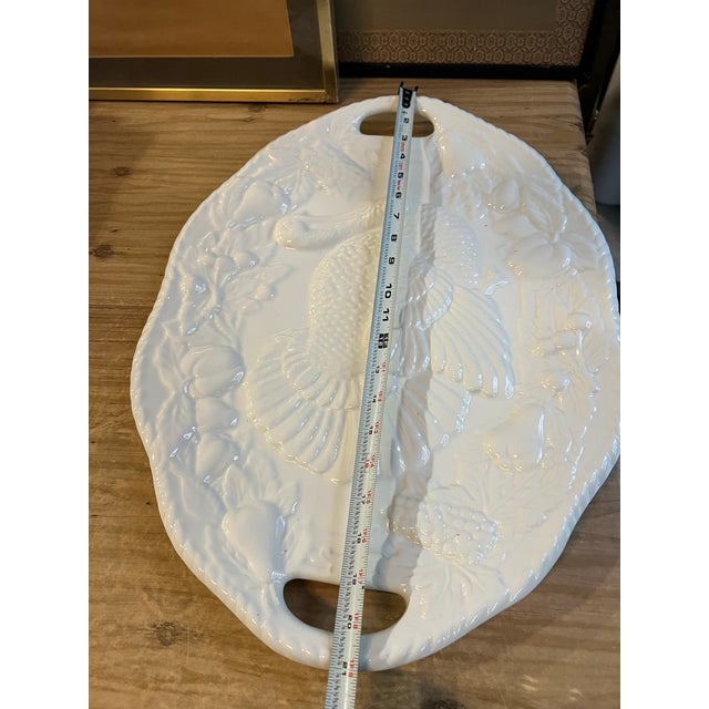 Ceramic 1970s Large Turkey Platter Ceramic Serving Dish For Sale - Image 7 of 11