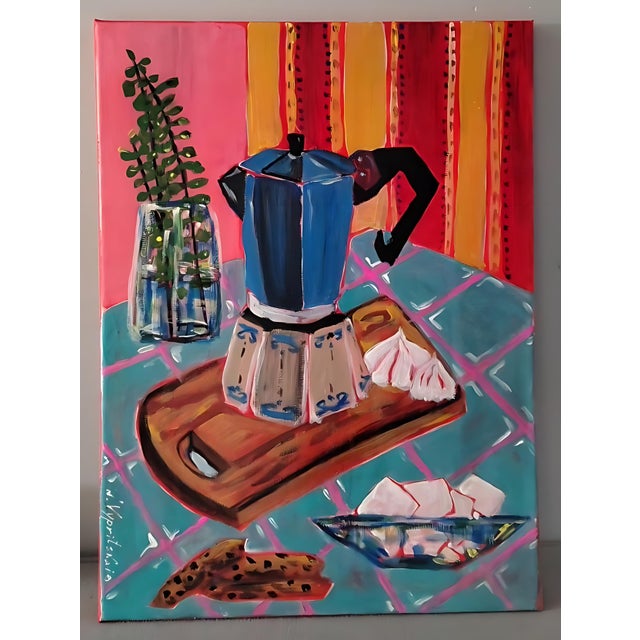 Natalia Vypritskaia, Morning Espresso, 2026, Acrylic on Canvas For Sale - Image 4 of 4