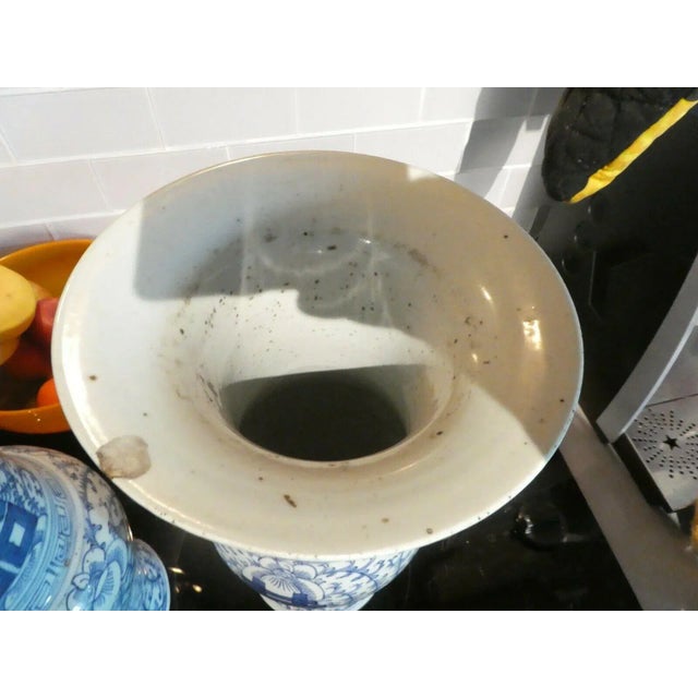 19th C Chinese Blue & White Vases - Unmatched Pair For Sale - Image 9 of 10