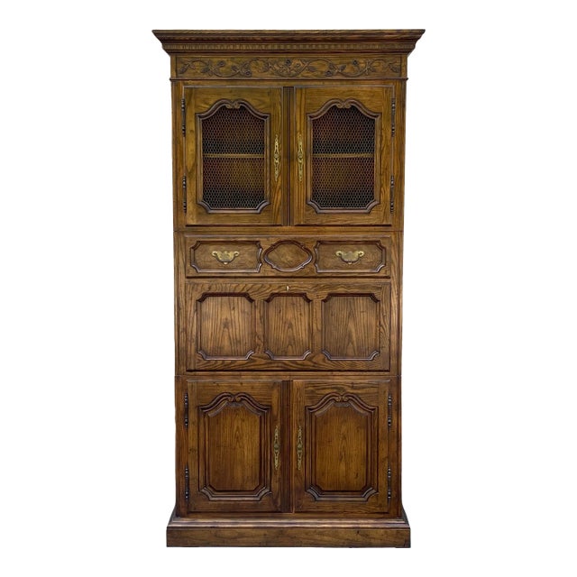 フランス ビンテージ French Vintage Cabinet Vintage Baker Furniture French Library Cabinet Lighted
