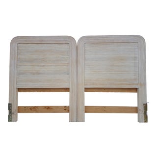 Vintage Pencil Reed Rattan King Size Headboard For Sale