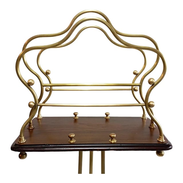 1920s Antique Brass Magazine Rack For Sale - Image 5 of 15