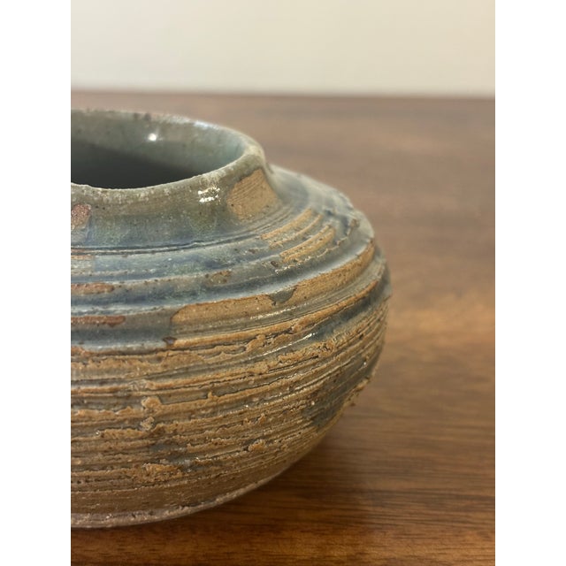 Mid-Century Modern Vintage American Studio Pottery Vase - Sculptural Form, Signed For Sale - Image 3 of 6