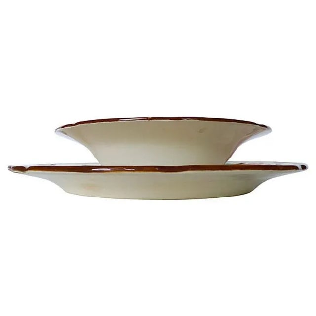 Shabby Chic Vintage Metlox Poppytrail 'Camellia' Serving Platter & Bowl Set /2 For Sale - Image 3 of 6