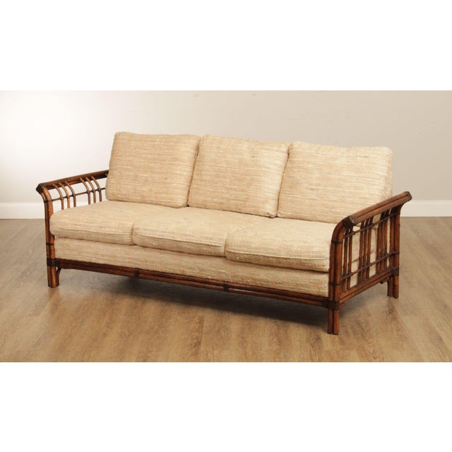 Alexvale Vintage Rattan Upholstered Sofa Chairish